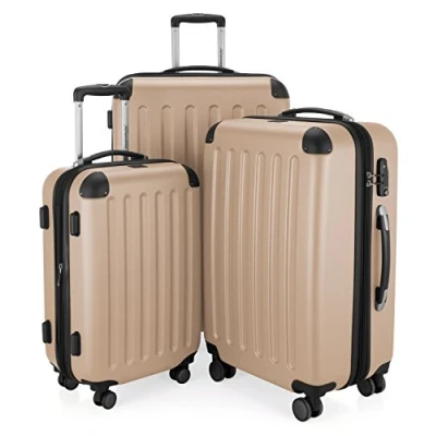 Imagen de HAUPTSTADTKOFFER SPREE Juego de 3 maletas rígidas, Trolley expandible, Equipaje viaje, 4 ruedas dobles, TSA, (S,M y L), Champán