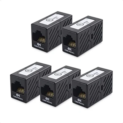Imagen de Cable Matters [UL Listed] 5 Pack 10Gbps Cat 6 Ethernet Coupler (RJ45 Coupler, Cat6 Extender Adapter) in Black, Compatible with Cat6A, Cat5e