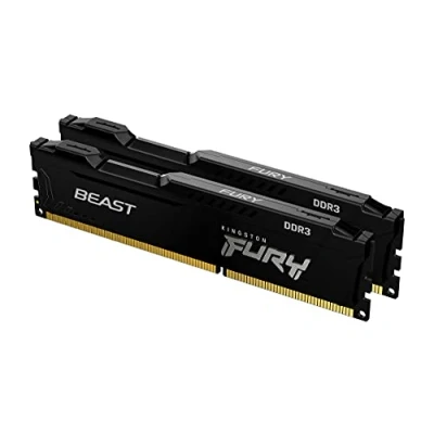 Imagen de Kingston FURY Beast Negro 16GB (2x8GB) 1600MHz DDR3 CL10 Memoria para Ordenadores de sobremesa Kit 2 KF316C10BBK2/16