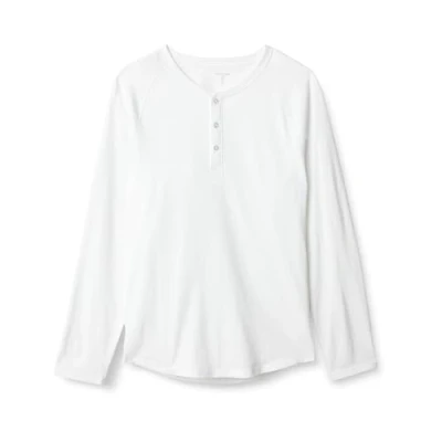 Imagen de Amazon Essentials Camisa Henley de Manga Larga Ajuste Entallado Hombre, Blanco, S