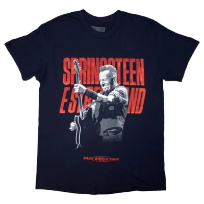 Imagen de Rock Off officially licensed products Bruce Springsteen 24 Guitar Photo T Shirt, navy, XL