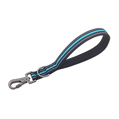 Imagen de DONGKER Correa para perros de 32 cm, reflectante y corta, con clip metal acolchado suave el entrenamiento grandes/medianos