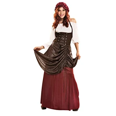 Imagen de My Other Me 201254 Medieval Disfraz de tabernera para mujer, ajedrez, multicolor, XL (Viving Costumes 201254)