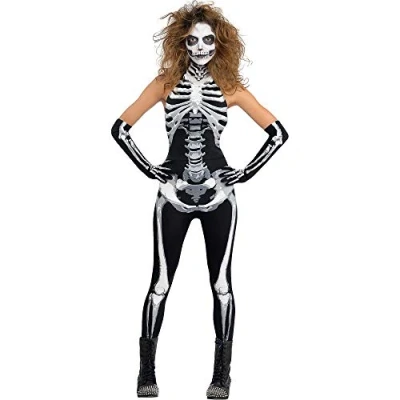 Imagen de amscan 844608 Disfraz sexy de esqueleto Halloween para adultos, talla 10 12
