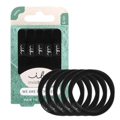 Imagen de Invisibobble Elastic Negro Suavidad para el cabello Anti frizz Sin huellas Accesorio de peinado 5 piezas