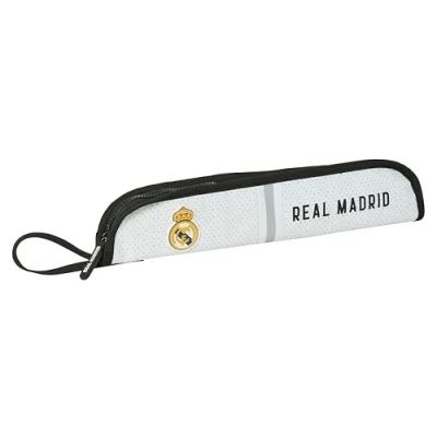 Imagen de REAL MADRID 1ª EQUIPACIÓN 24/25 Portaflautas, Portatodo, Calidad y Máxima Resistencia, Flauta, Instrumento Musical, 37x2x8 cm, Color Blanco/gris