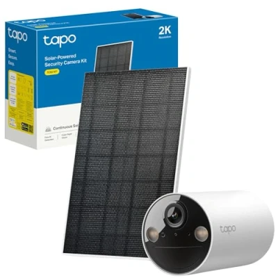 Imagen de Tapo TC82 KIT cámara de seguridad solar con batería 2K 3MP para exteriores, sin mantenimiento, visión nocturna a color, exteriores cargo mensual, detección inteligente personas