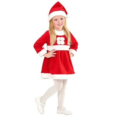 Imagen de WIDMANN MILANO PARTY FASHION Disfraz de Papa Noel Niña, vestido, Navidad, Christmas costume, disfraces navideños