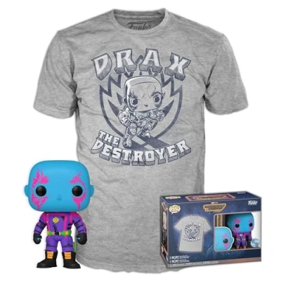 Imagen de Funko Pop!&amp;tee: Guardians of The Galaxy, Drax, Medium, Hot Christmas, Camiseta, Franela, Ropa con Figura de Vinilo Coleccionable, Idea Regalo, Juguetes y Camiseta Manga Corta Hombres