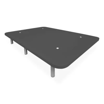 Imagen de DUÉRMETE ONLINE Base Tapizada 3D Extra Resistente con Gran Estabilidad y 5 Barras Transversales + 6 Patas metálicas roscadas de 25cm, 135 x 200, Gris Oscuro
