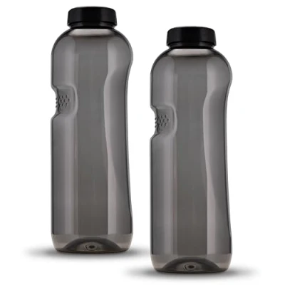 Imagen de Kavodrink Tritan Botella de agua (2 unidades, 1,0 L, 1000 ml), color negro