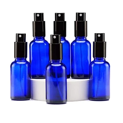 Imagen de YIZHAO Azul Bote Spray Pulverizador Cristal 30ml, Pequeño con Fina Niebla, para Aceite Esencial, Aromaterapia, Perfume,Limpieza, Viaje, Agua,Farmacia, Laboratorio 6Pcs