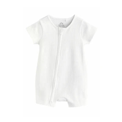 Imagen de Next TWO WAY ZIP 3 PACK Regular FIT Pijama de bebé para niños, Talla: 6 9m, White