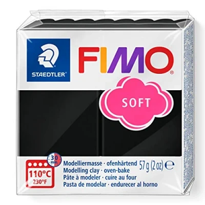 Imagen de Staedtler 8020 9. Pasta para modelar de color negro Fimo Soft. Caja con 1 pastilla 57 gramos.
