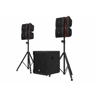 Imagen de Audibax Seattle 1000 Sistema PA Line Array Bluetooth Altavoces de 2000W Soporte Incluido Puerto USB y SD con Reproductor MP3 Nivel Presión Sonora 125dB