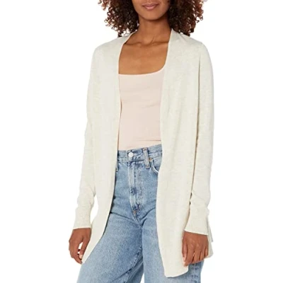 Imagen de Amazon Essentials Jersey Cárdigan Ligero de Abertura Fronta (Disponible en Tallas Grandes) Mujer, Avena Mezcla, M