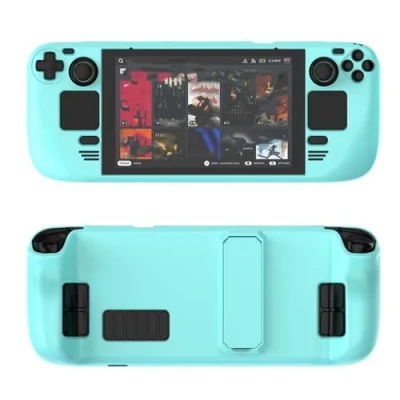 Imagen de Funda Protectora de Colores Apto para Steam Deck Material PC Cubierta Completa con Soporte Sensación Agradable a la Piel Accesorios Consola Juegos (Light Blue)