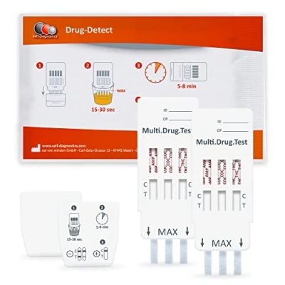 Imagen de self diagnostics Test rápido Multidrogas Multi 3E 2 Tests AMP, COC, THC
