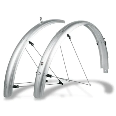 Imagen de SKS GERMANY BLUEMELS BASIC 27,5&quot; 29&quot; 69MM SET SILVER juego de guardabarros (de robusta construcción en sándwich, sistema seguridad ASR, puntales V con puentes fijos), plata