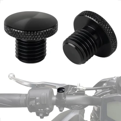 Imagen de Evermotor M8 M10 Par CNC Aluminio Pulido Espejo para Motocicleta Tapones Ciegos agujas del reloj sinistrorso: 10mm: 2 x clockwise