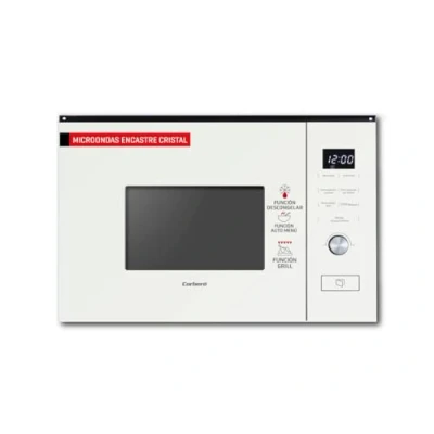 Imagen de Corberó Microondas 20L CMICM20GLWINTEG Potencia 800W Control Touch 5 Niveles Temporizador 95 min Grill Plato Giratorio 255mm, Blanco, Vidrio