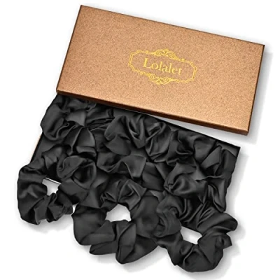 Imagen de Lolalet 6 Coleteros de Satén, Scrunchies Seda para Pelo Mujer Lazos Chica Suave Gomas Elástica Cabello F
