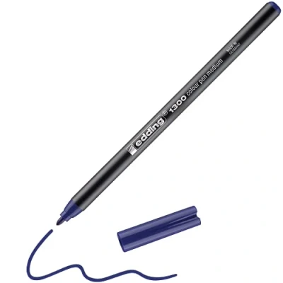 Imagen de edding 1300 rotulador de color trazo medio azul 1 punta redondeada 2 mm para dibujar y escribir el colegio, mandalas, Bullet Journals