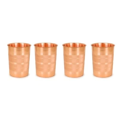 Imagen de Zap Impex Vaso de agua cobre, cobre puro, beneficios ayurvédicos para la salud, 250 ml, uso diario (4)