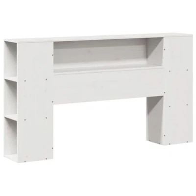 Imagen de vidaXL cabecero de Cama almacenaje Madera Maciza Pino Blanco 150 cm, Cama, Maciza, con Compartimentos