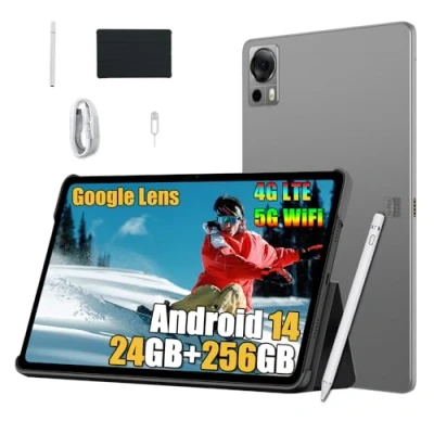 Imagen de Blackview Tab 16 Pro Juegos Tablet 11 Pulgadas, 24GB+256GB/2TB Android 14, 4G LTE + 5G WiFi Tableta PC, 2K FHD+, 7700mAh, 13MP+8MP, Modo Tipo C, Bolígrafo Inteligente Funda, Negro