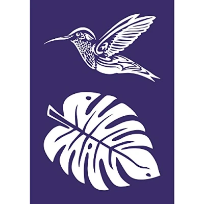 Imagen de Rayher plantilla colibrí, DIN A4, con rasqueta, autoadhesiva, para pintar, 45088000