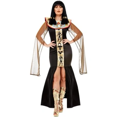 Imagen de Smiffys Disfraz de diosa egipcia, Negro, Vestido con capa