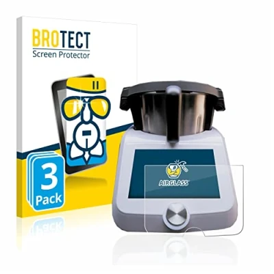 Imagen de BROTECT Protector Pantalla Cristal para SilverCrest Monsieur Cuisine Smart Vidrio (3 Unidades) [Dureza 9H, Anti Arañazos]