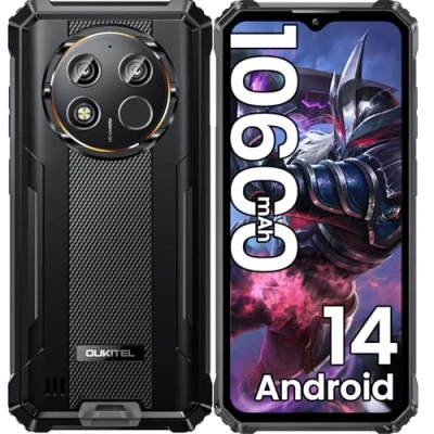 Imagen de OUKITEL WP28E(2024) Móvil Rugerizado 16GB RAM+64GB ROM (TF 1TB) Teléfono Movil Resistente Android 14 10600mAh, Indestructible 6.52 HD Pulgadas, Cámara 13MP+ 5MP, 4G Dual SIM/OTG/GPS/NFC, Negro