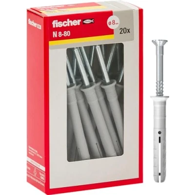 Imagen de Fischer Tacos prolongados a Battere N 8 x 80 y Fijación percusión con clavo premontado para completo, semilleno hormigón