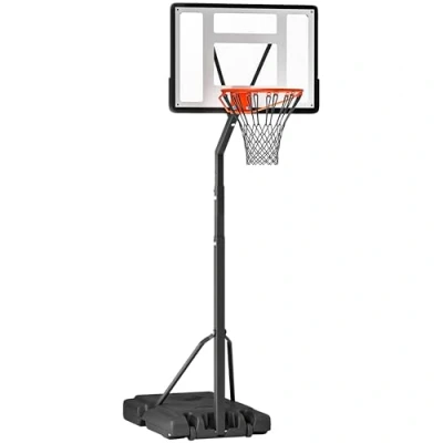 Imagen de HOMCOM Canasta de Baloncesto con Soporte Aro Portátil Ajustable en Altura 302 352 cm Ruedas Base Rellenable para Niños y Adultos Negro
