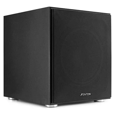 Imagen de FENTON SHFS12B Potente subwoofer autoamplificado, complemento Barra de Sonido Home Cinema TV o HiFi, Sound Bar, woofer 12&quot;/30cm, 400W continuos, Sistema Bass Reflex, Color Negro