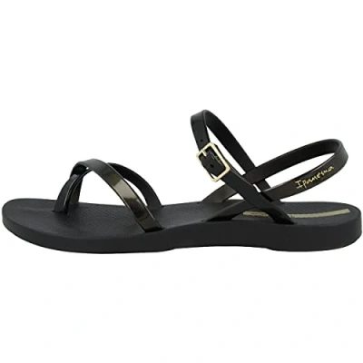 Imagen de Ipanema Fashion Sand VIII Fem, Sandalia Mujer, Negro, Dorado y 39 EU Estrecho