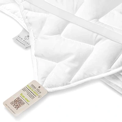Imagen de FAM Home Protector de colchón Lavable 180 x 200 cm, Made IN Green Cojín Acolchado Certificado, higiénico Blanco, Funda Microfibra Suave hipoalergénica