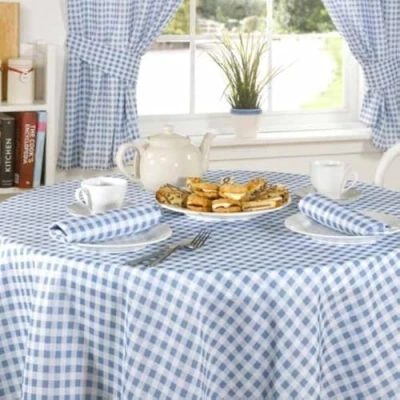Imagen de Emma Barclay Mantel Molly Rd. Azul, Poliéster, 160 cm de Largo x Ancho, 63&quot; (160cm) Round