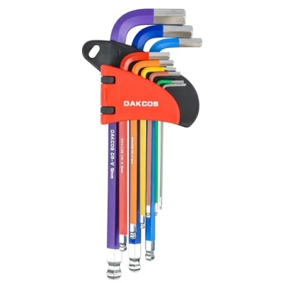 Imagen de DAKCOS Juego de 9 Llaves hexagonales Allen Métricas 1,5 10mm, con Extremo Bola