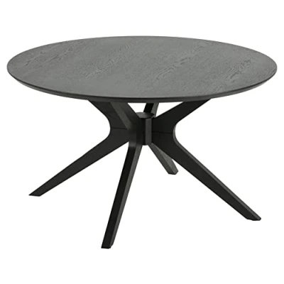Imagen de AC Design Furniture Dion Mesa de Centro, Madera, Negro, Ø: 80 x H: 45 cm