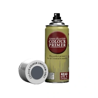 Imagen de The Army Painter, Colour Primer Uniform Grey, 400 ml Pintura Modelismo Spray Gris Uniforme Imprimacion Plastico Miniaturas para Warhammer Figuras y D&amp;D Miniatures
