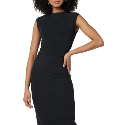 Imagen de The Drop Eloisa Cap Sleeve Crop Top, Black, XXL Grande