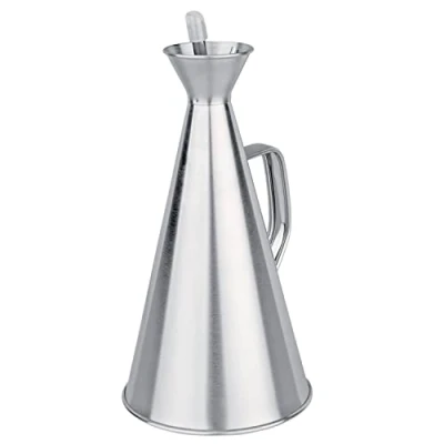 Imagen de TIENDA EURASIA Aceitera con Sistema Antigoteo, de Acero Inoxidable, Dispensador Aceite Elegante, Antigoteo Apta para Lavavajillas (250 ml)