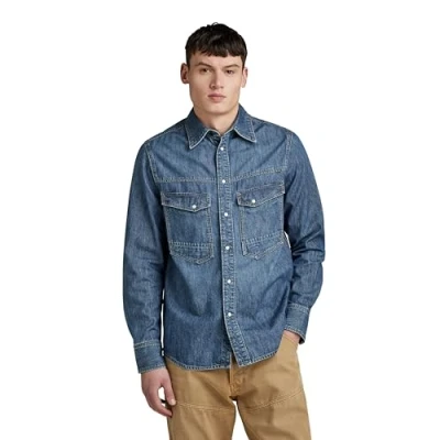 Imagen de G STAR RAW Dakota Camisa Regular Evergreen Camisetas, Azul (Faded Seasalt D23006 d539 g337), XL para Hombre