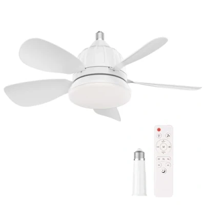 Imagen de GuKKK Ventilador Techo con Luz y Mando a Distancia, 18&#039;&#039; LED Regulable Lampara Ventiladores de Luz, Silencioso, 3 Velocidades 5 Aspas Temporizador