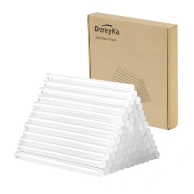 Imagen de Dweyka 50 Barras de pegamento caliente 11 mm x 200 mm, Transparentes barra silicona para Pistola Silicona, ideal bricolaje, artesanías, ocio
