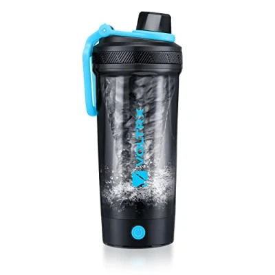 Imagen de VOLTRX Botella de coctelera, batidora eléctrica recargable galio, USB C, tazas agitadoras para batidos proteínas y reemplazo comidas, sin BPA, fabricado con Tritan, 24 onzas