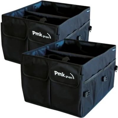 Imagen de PMK GRUPO Organizador Maletero Coche Impermeable Plegable Gran Capacidad Ajustable Color Negro 2 Unidades